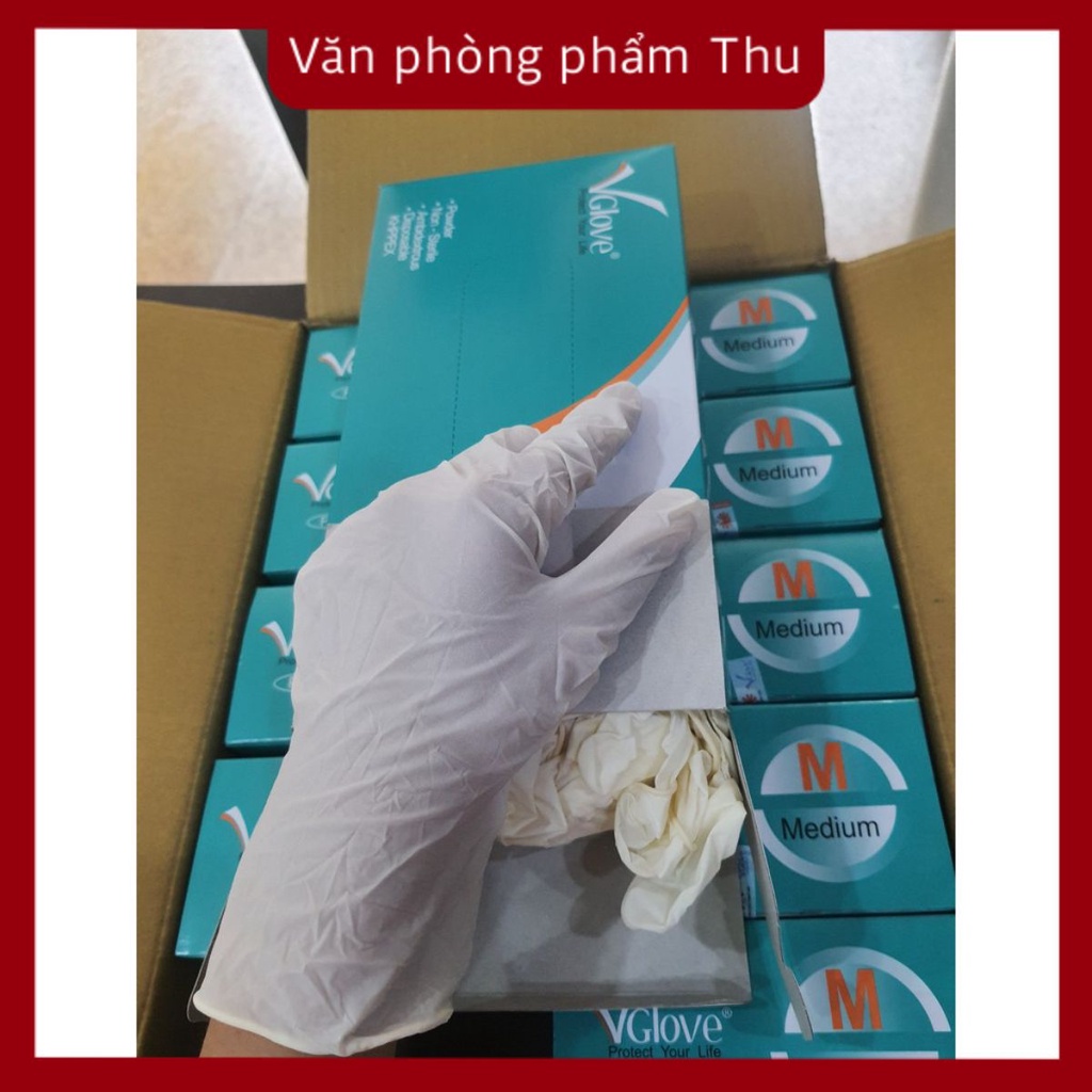 GĂNG TAY Y TẾ CÓ BỘT VGLOVE  [ HỘP 50 ĐÔI ]