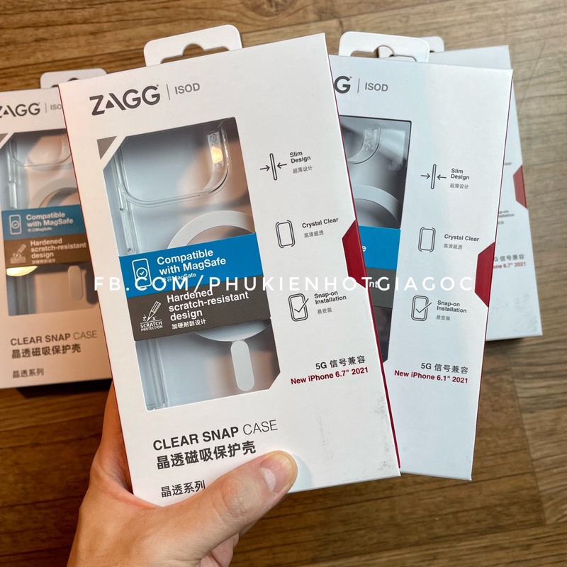 Ốp chống sốc cao cấp ZAGG Trong Suốt hỗ trợ sạc không dây IP 14 Pro max / 13 Pro max lắp vừa 12 Pro max Gear4 Mophie