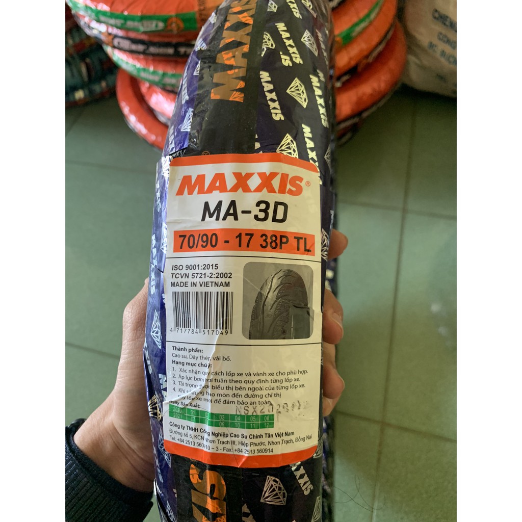 Lốp xe máy Maxxis 70/90-17 lốp trước xe Wave, Future, Exciter, Sirius