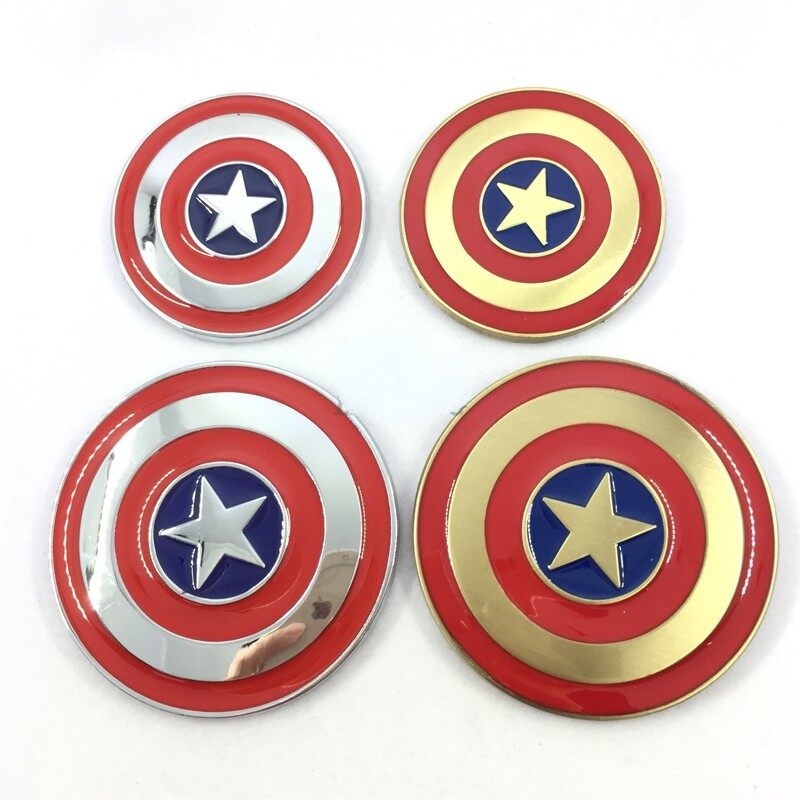 Decal Dán Trang Trí Hình Logo Captain America Bằng Kim Loại Cho Xe Ô Tô Hys 1