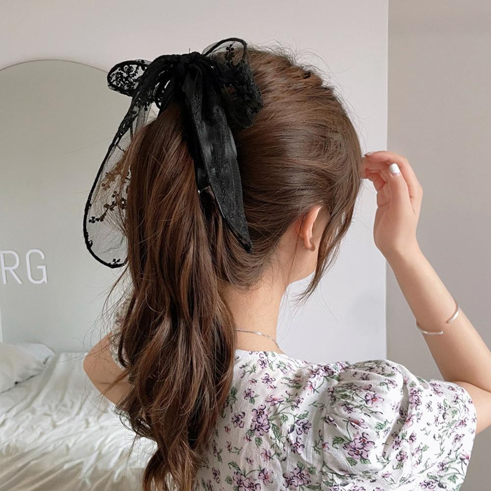 Danilo Kẹp Tóc Đuôi Ngựa Phối Ren Hoa Ngọt Ngào Cho Nữ Giá Đỡ