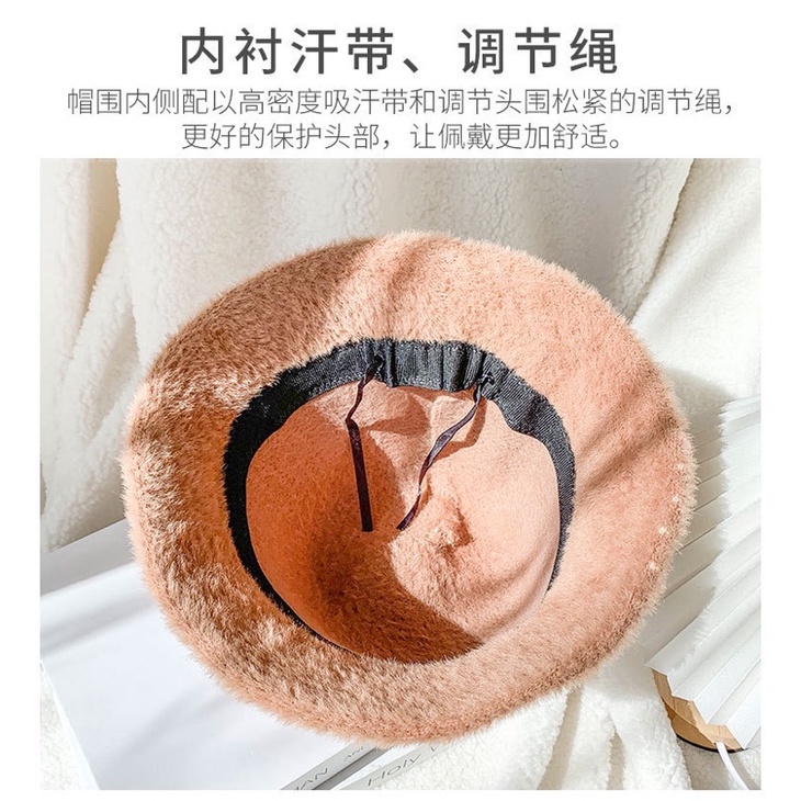 [256] Mũ Bucket len lông chồn phong cách Hàn Quốc - hot trend 2022