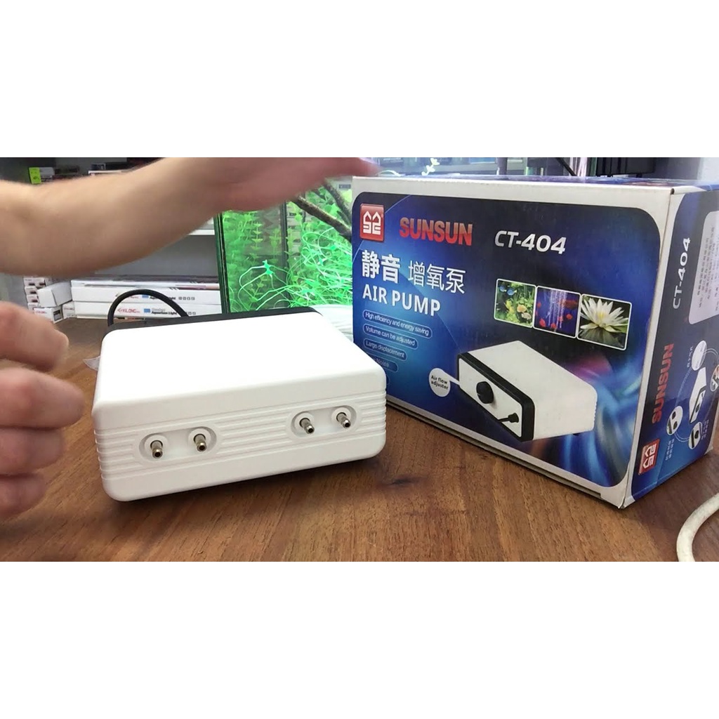 Máy Sủi Oxy 4 Vòi Sunsun CT-404 (8W-4x2.8Lít/Phút) - Máy Oxi Siêu Êm Cho Bể Cá