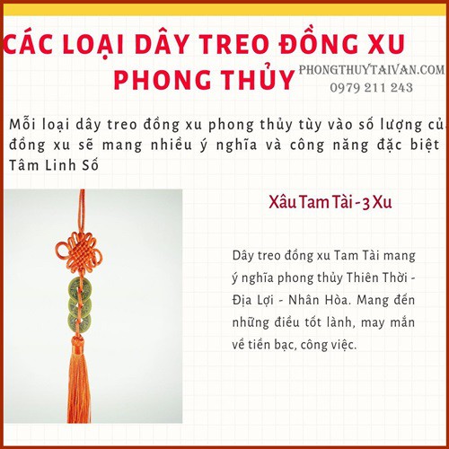 Dây xu Tam tài  - treo xe, treo cửa, mix linh vật, ......