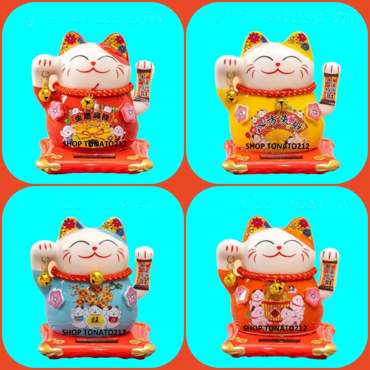 MÈO THẦN TÀI, MÈO MAY MẮN MANEKI NEKO 0515,0516,0517,0518 CAO 11CM,14CM
