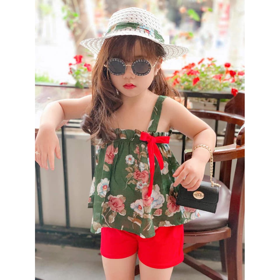 Bộ 2 dây tơ đũi TẶNG MŨ siêu đáng yêu cho bé gái - BTM