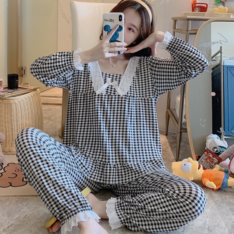 Bộ ngủ dài tay pijama nữ chất cotton cao cấp dễ thương DT88 | BigBuy360 - bigbuy360.vn