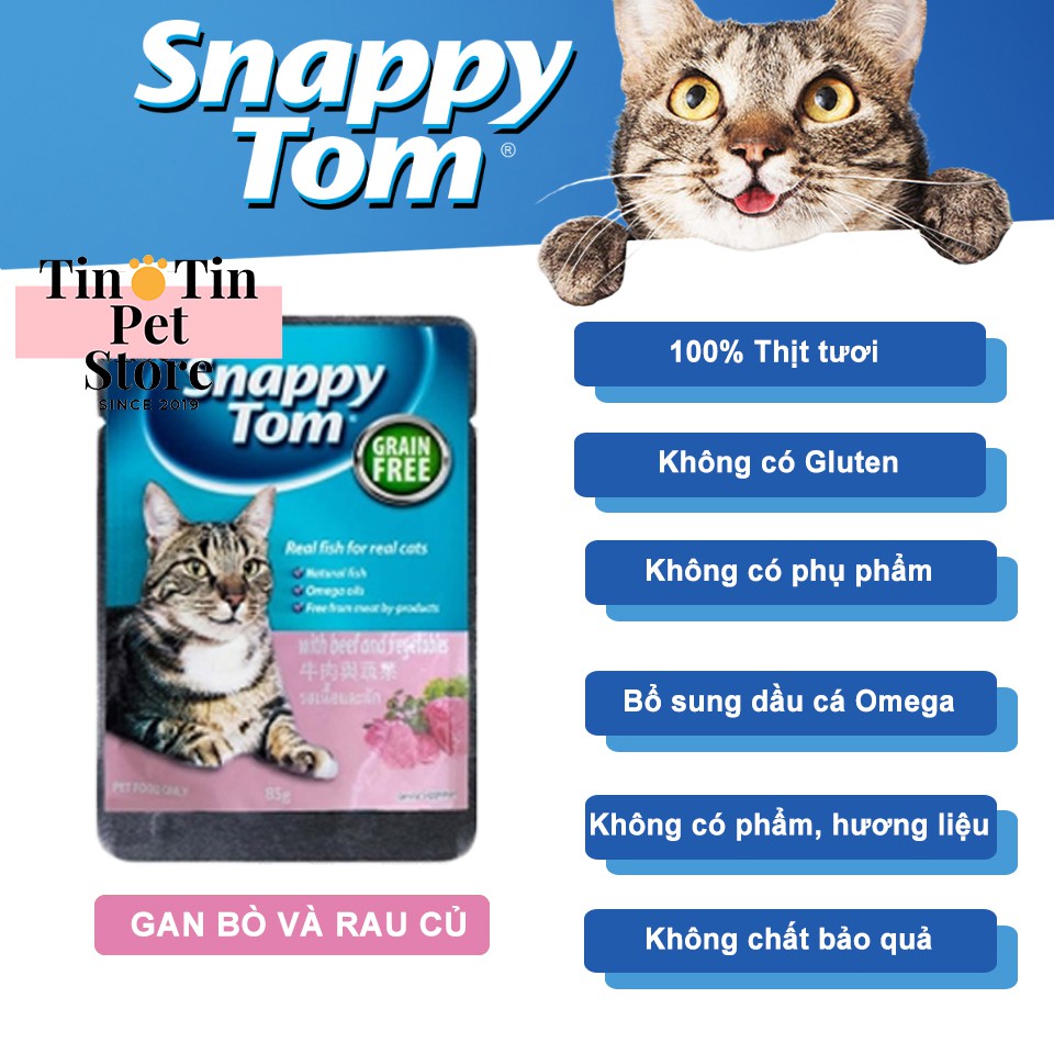 Pate Cho Mèo Snappy Tom - Gói 85 Gram Hàng Nhập Khẩu