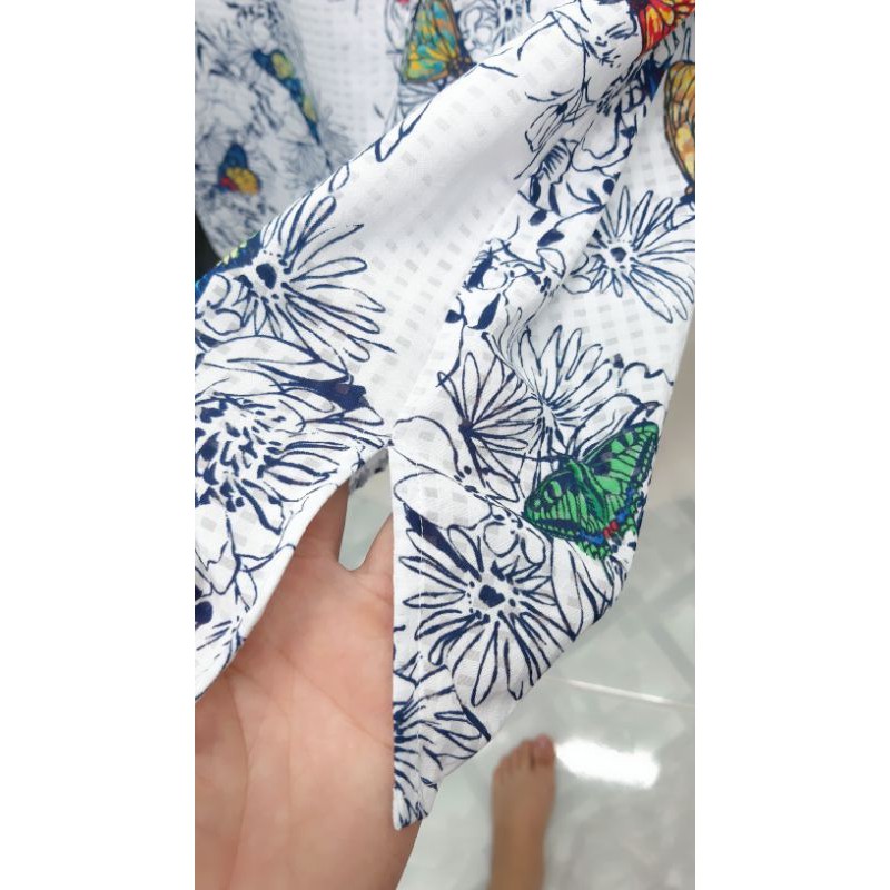Áo sơmi  kiểu in hình bướm tay lỡ big size ( vòng 1 từ  120 cm đến 130cm)