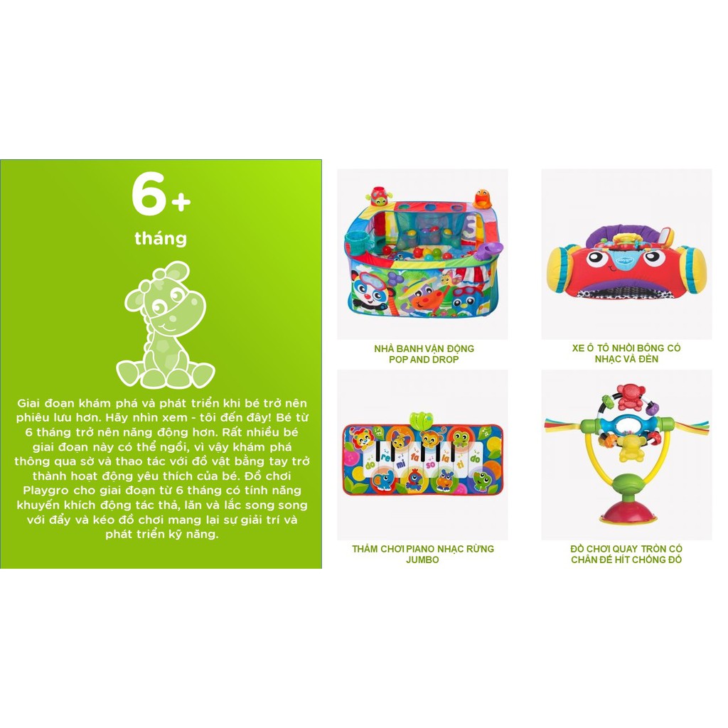 Thảm chơi thú hoang dã 5 in 1 Safari Playgro, cho bé sơ sinh đến 24 tháng