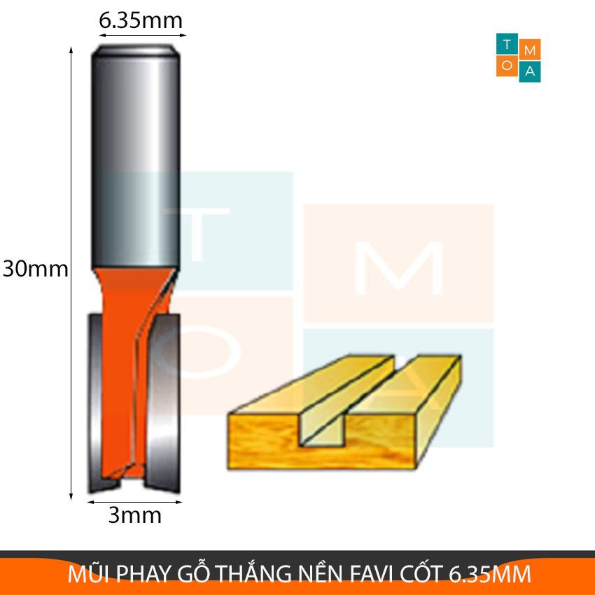 MŨI PHAY GỖ THẲNG NỀN TỪ 3MM-10MM CỐT 6.35MM, MŨI SOI GỖ FAVI