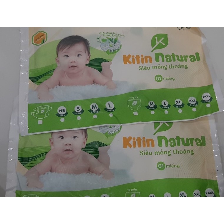 01 miếng dùng thử tã/bỉm dán quần Kitin Natural size S/M/L/XL/XXL/XXXL