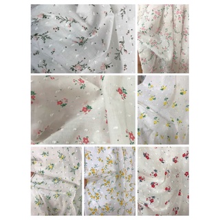 Sỉ vải thô hạt hoạ tiết hoa chất cotton