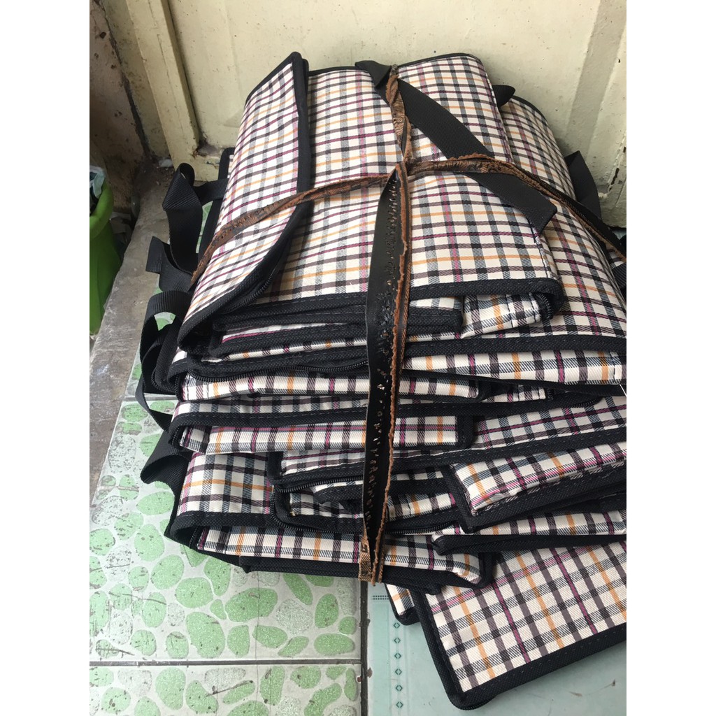 Túi giữ nhiệt lớn Dài 45 x Cao 35 x Rộng 24 , vải bố dầy, hình hộp ngang, nặng 500gr