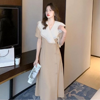 [Mela Dress] Đầm WAYO cổ sen nút bọc công sở thanh lịch