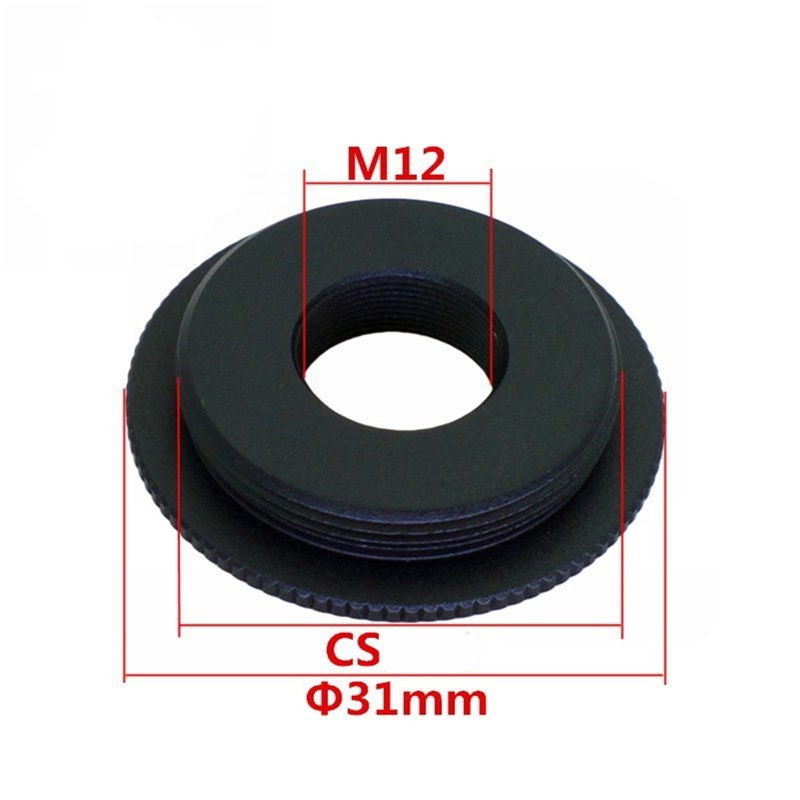 Vòng Chuyển Đổi Ống Kính CS Bằng Kim Loại Màu Đen Chuyên Dụng Cho AHD CCD TVI CVI Box M12