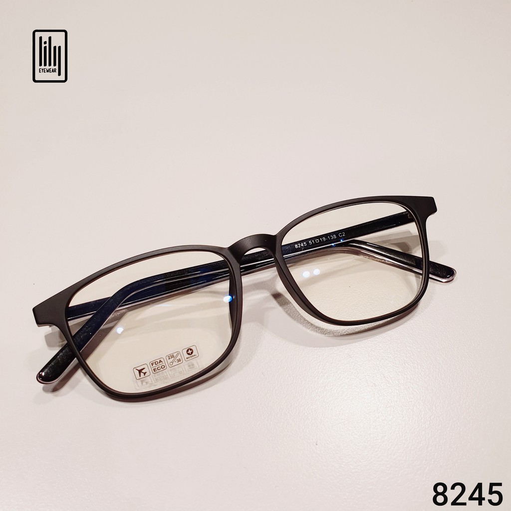 [Mã FARSBR243 giảm 15% đơn 249K] Gọng kính cận nam nữ Lilyeyewear thiết kế mắt vuông, đa dạng màu sắc dễ lựa chọn 8245