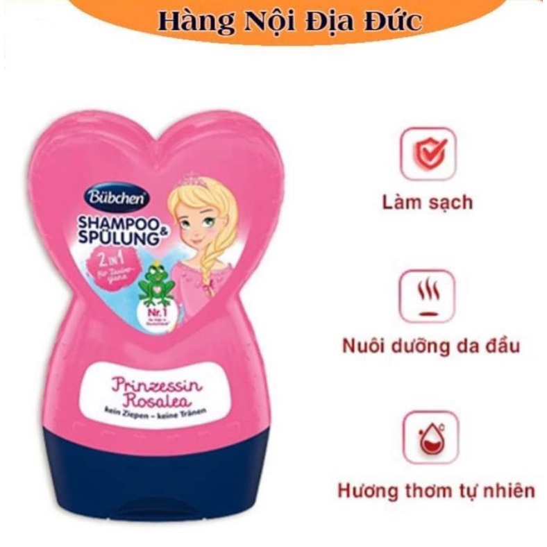 Dầu Gội Xả 2in1 BUBCHEN_Công Chúa ROSALEA 230ml [ NỘI ĐỊA ĐỨC ]