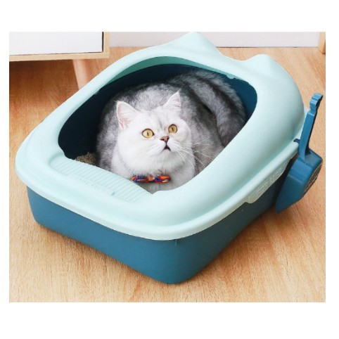 Thau cát vệ sinh cho mèo TẶNG XẺNG, khay vệ sinh cho mèo lớn Hoshi Pet KM07