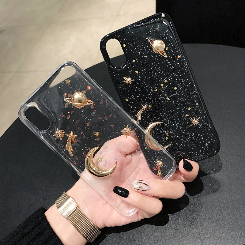 Ốp Điện Thoại Họa Tiết Trăng Sao Cho iPhone 11 12 Pro Max X XS Max 8 7 6 6S Plus SE 2020