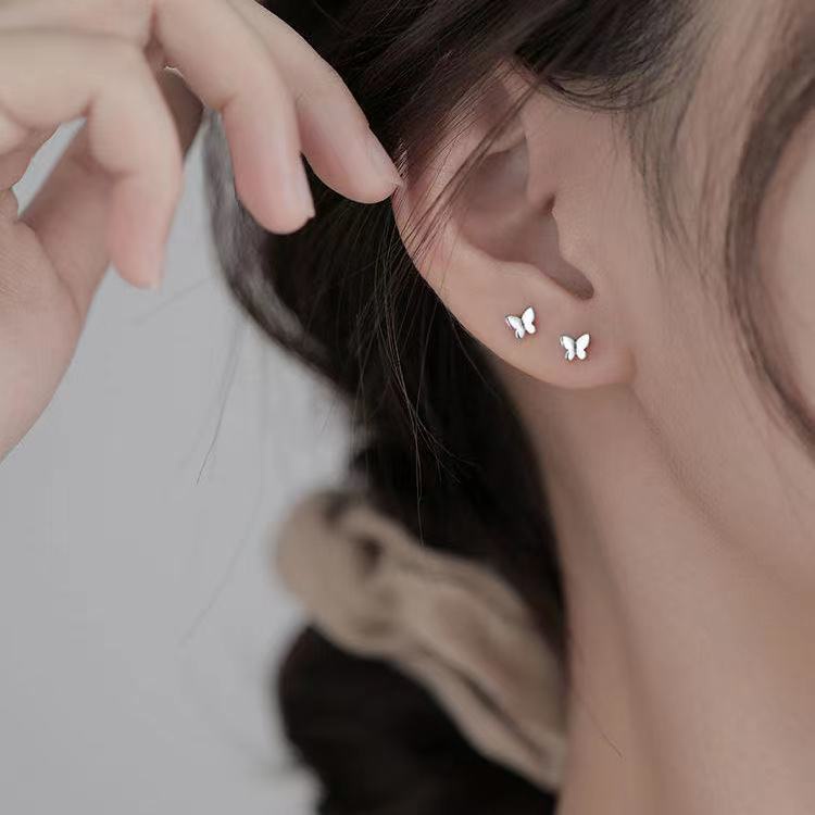 1 Đôi Bông Tai Bạc 925 Hình Bướm