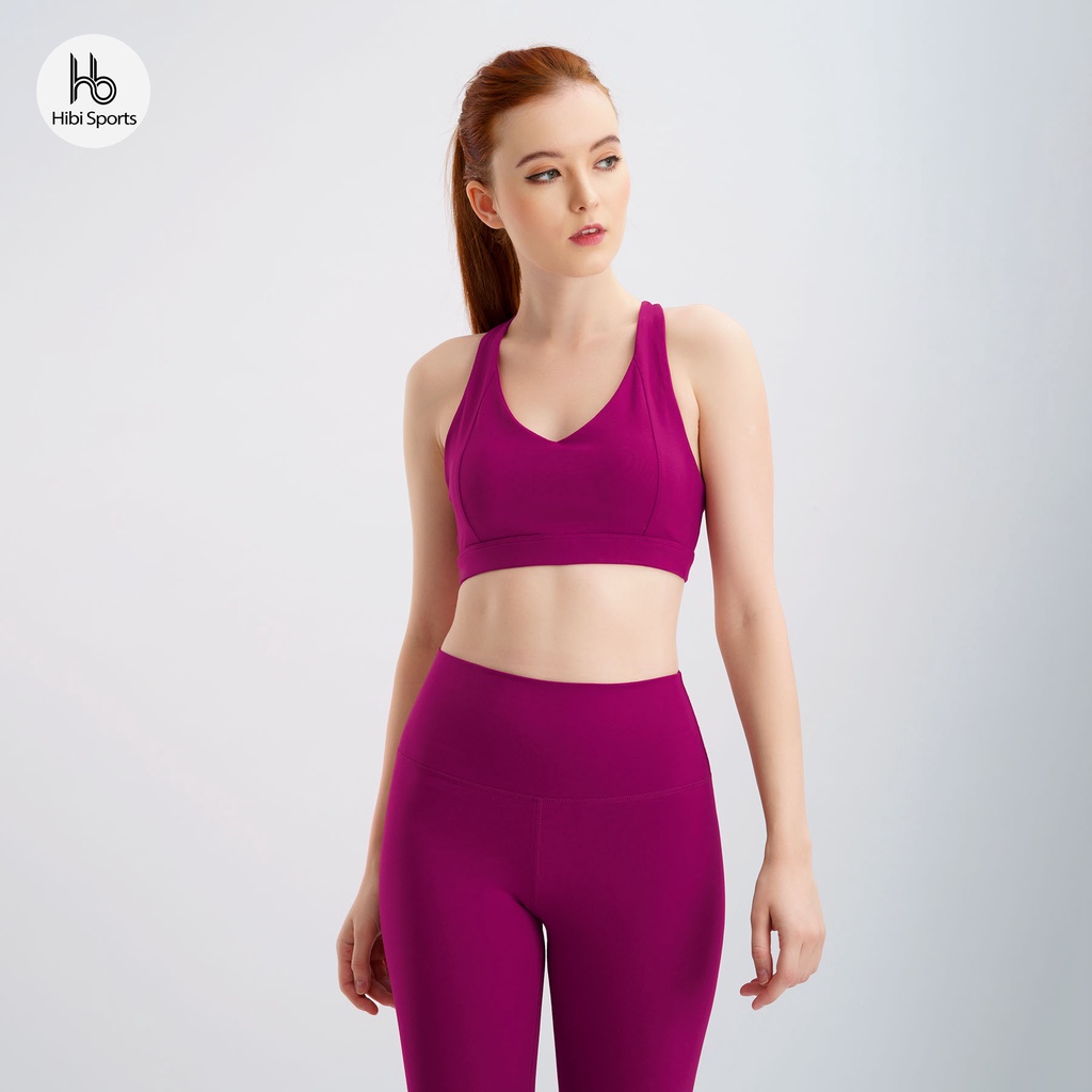 Set đồ tập yoga Hibi Sports H133 Limited Edition - Áo bra 4 dây đan nơ, quần lưng