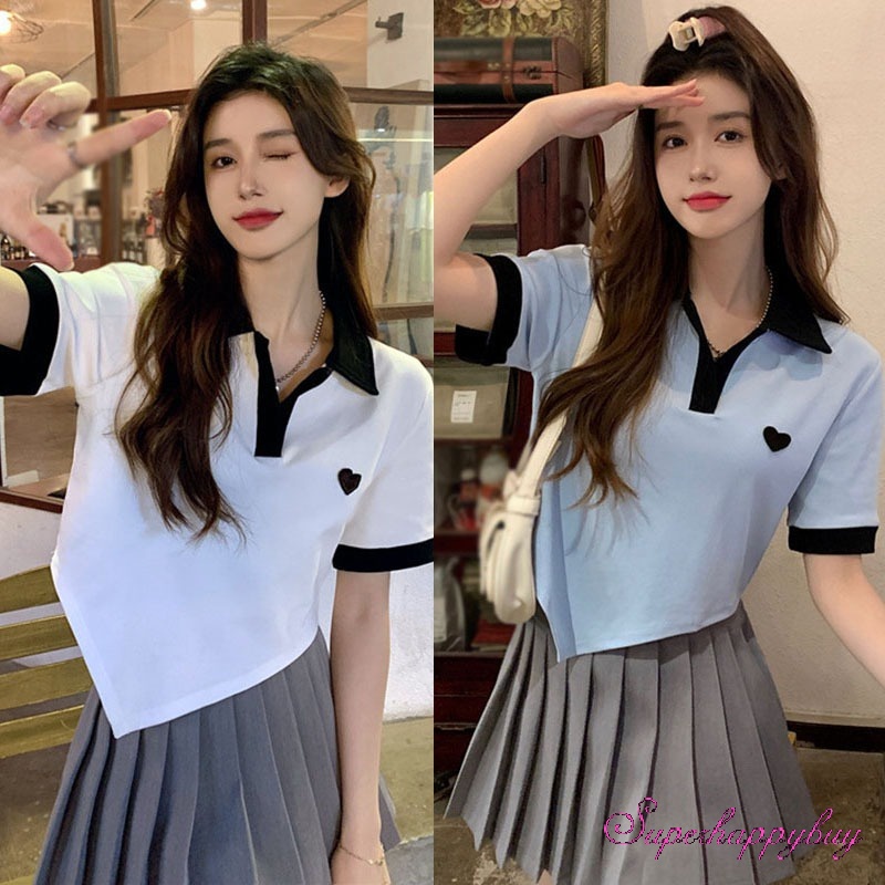 Áo Thun Nữ Màu Sắc Tương Phản Thời Trang Mùa Hè