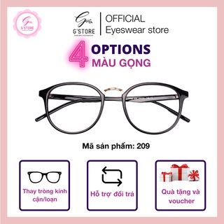Kính Cận Dáng Mắt Tròn G STORE Kính Gọng Kim Loại Xinh Xắn Có Lắp Mắt Cận 209