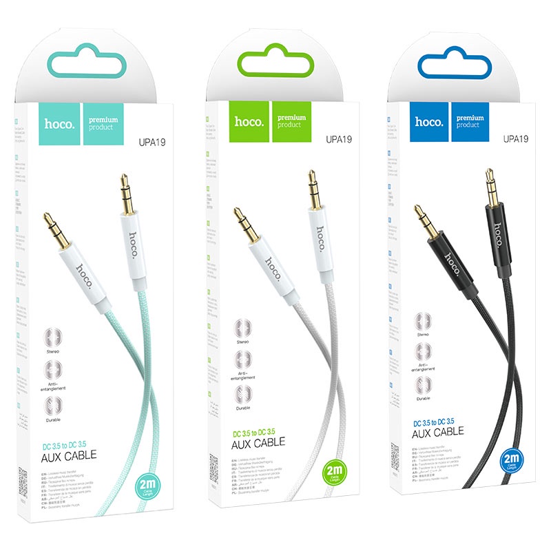 Cáp âm thanh AUX 2 đầu 3.5mm - Type-C to 3.5mm Hoco UPA19 dài 1M &amp; 2M - AUX audio cable Chính Hãng