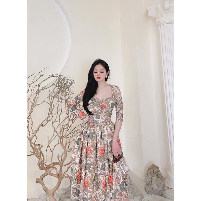 BÁN SỈ VÁY HOA VOAN TƠ CÚP NGỰC 2M CHO NỮ | BigBuy360 - bigbuy360.vn