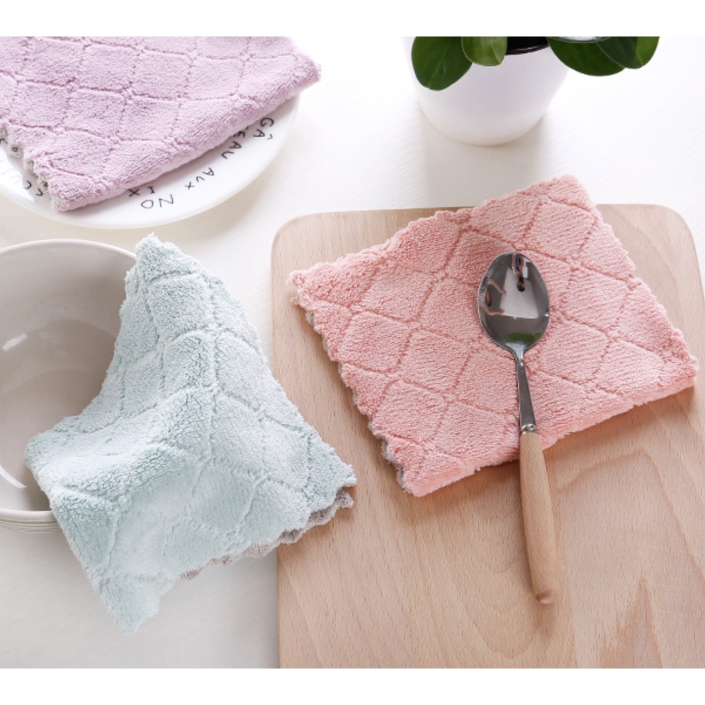 Khăn Lau Tay, lau bếp đa năng 2 mặt siêu thấm nước，Siêu Mềm F009