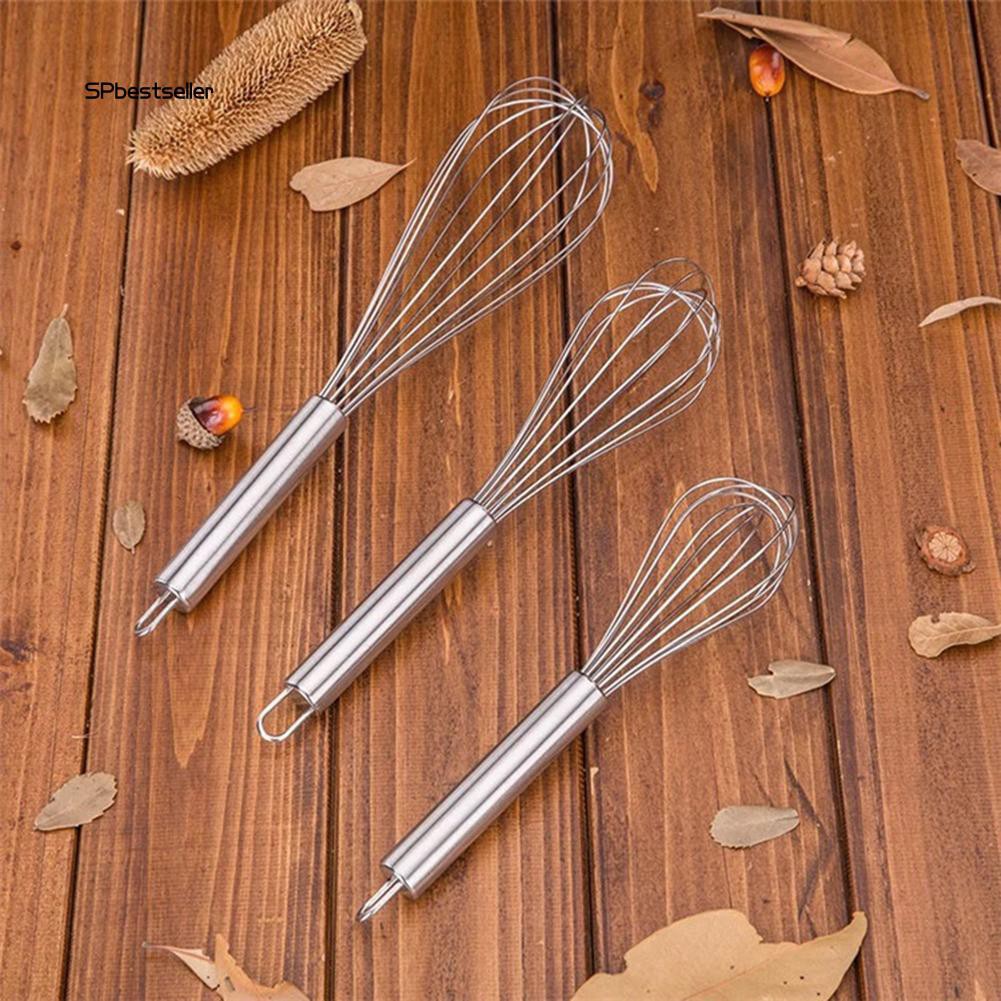 Dụng cụ đánh trứng cầm tay bằng thép không gỉ 8/10/12&quot; tiện dụng