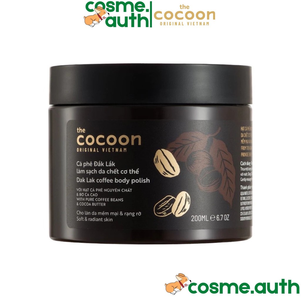 Tẩy Da Chết Body Cà Phê Đắk Lắk Cocoon Dak Lak Coffee Body Pilish 200ml