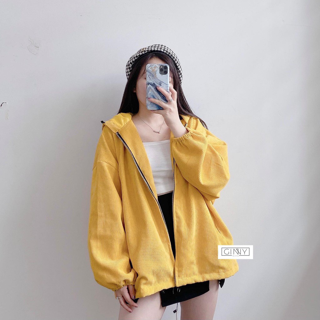 Áo Khoác Nhung Tăm ULZZANG 2 Lớp | Áo Khoác Nữ Đẹp Quảng Châu | Form Rộng Freesize