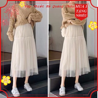 Chân váy ren be trắng 3 lớp lót nhung outfit đi chơi điệu đà sang xin mịn - hàng Quảng Châu mẫu mới 2021