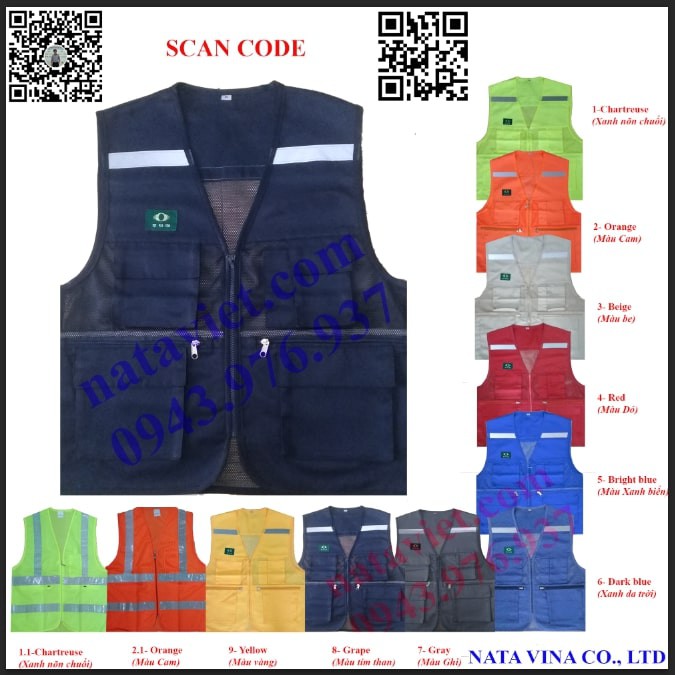 Áo ghi lê phản quang màu tím than