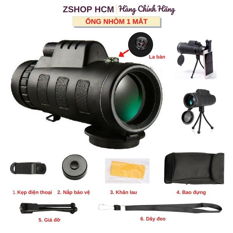 Ống Nhòm [FREESHIP] Ống Nhòm 1 Mắt Siêu Zoom Hình Ảnh Sắc Nét Khoảng Cách Tới 1800m