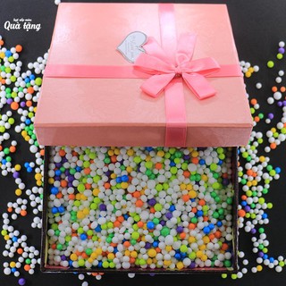 Hộp đựng quà tặng cao cấp có kèm hạt xốp đầy hộp