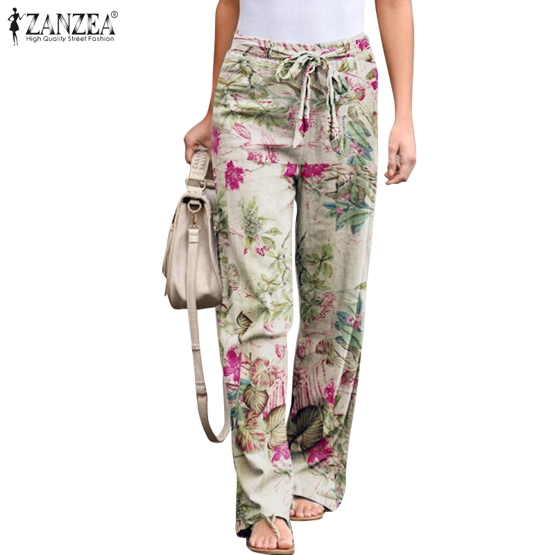 Quần Dài Ống Rộng Zanzea In Họa Tiết Thời Trang Cổ Điển Thanh Lịch Cho Nữ