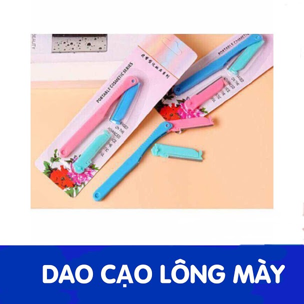 Dao cạo lông mày vỉ 1 chiếc kèm 1 lưỡi thay