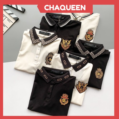 Áo Polo nam phối Cổ in Họa Tiết cao cấp, chất Cotton Hàn xịn chuẩn form, thiết kế phong cách sang trọng - Chaqueen