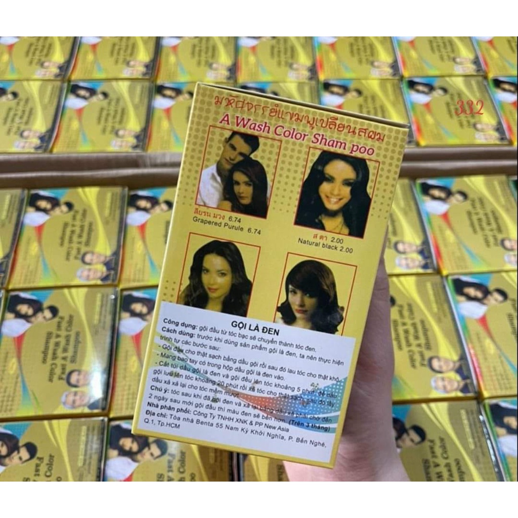 Dầu gội đen tóc Caotien - hộp 10 gói