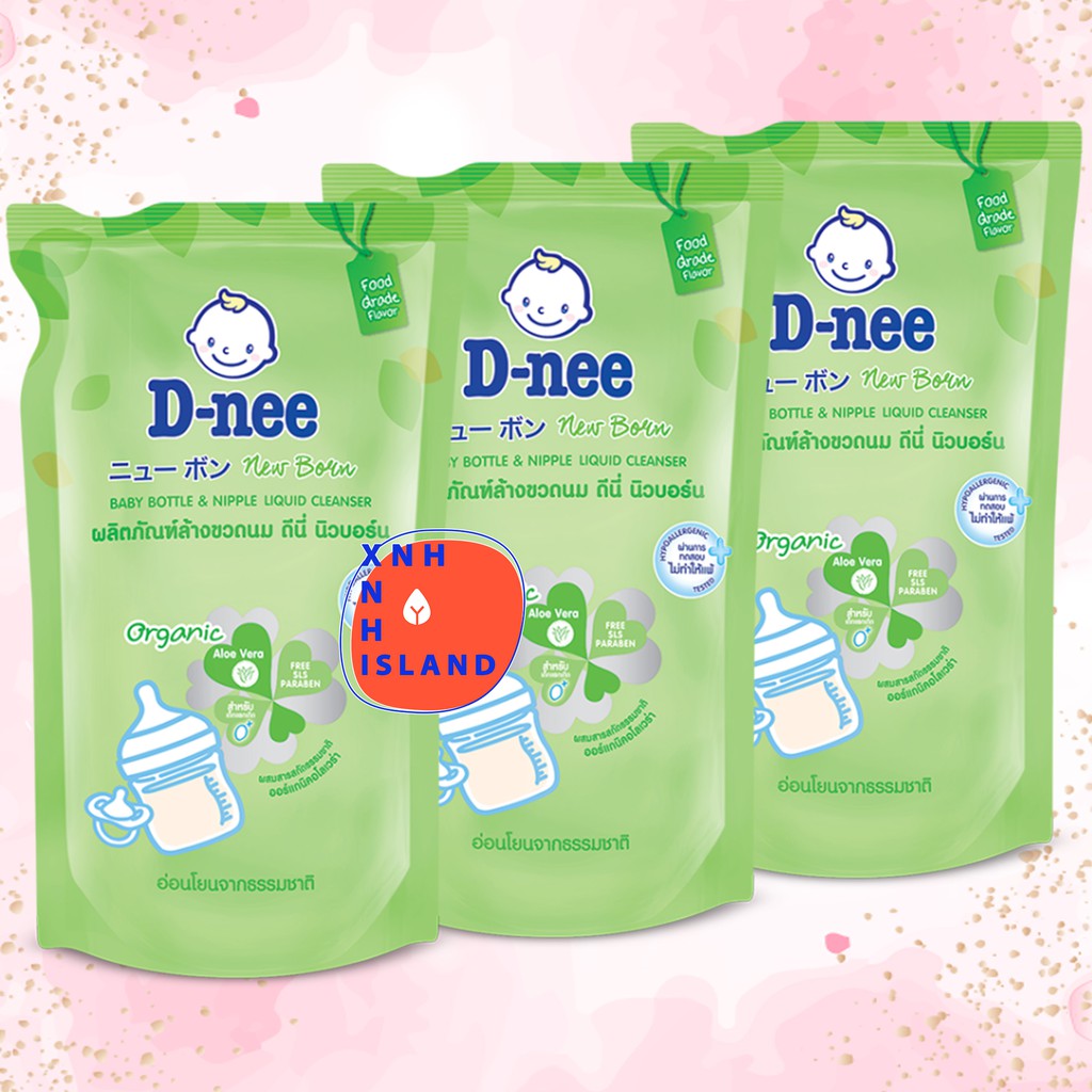 COMBO 3 Túi Nước Rửa Bình Sữa Dnee 600ml