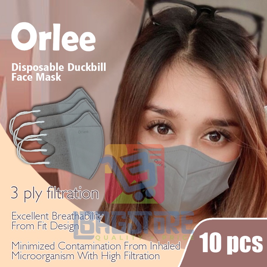 Set 10 Khẩu Trang Mỏ Vịt 3D Màu Trắng Đen Dùng Một Lần Tiện Dụng
