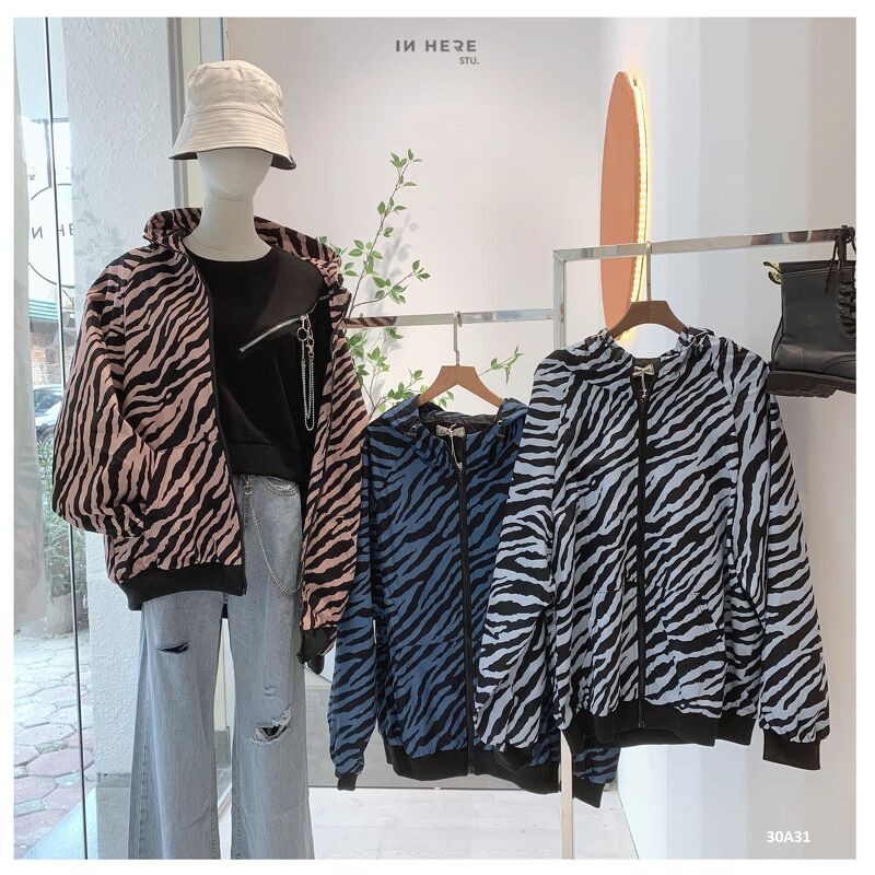 Áo khoác họa tiết vằn 30A31