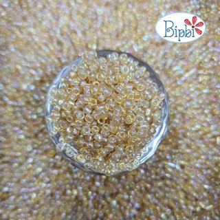 Hạt cườm TQ AAA màu vàng trà nhạt xà cừ 2mm