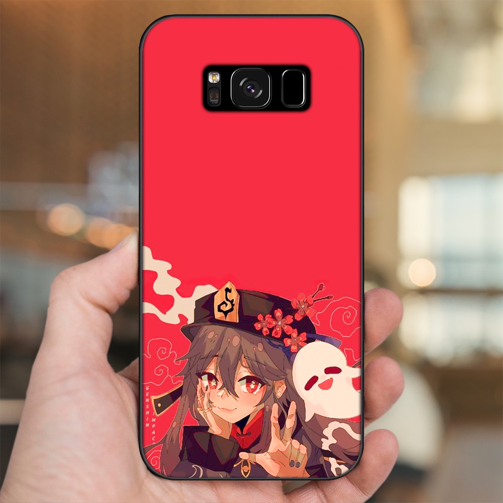Ốp lưng Samsung S8, S8 Plus viền đen in hình Hutao Genshin Impact