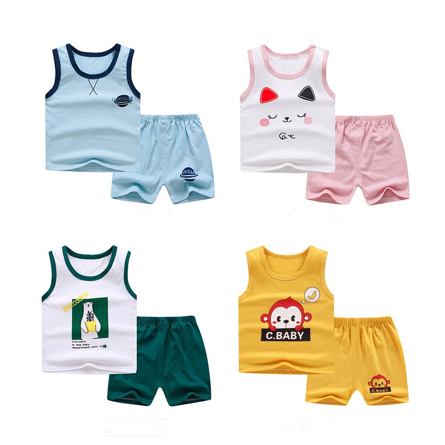Bộ đồ trẻ em giá tận xưởng, Vải cotton co giãn 4 chiều thấm hút mồ hôi cho bé từ 6-26kg.