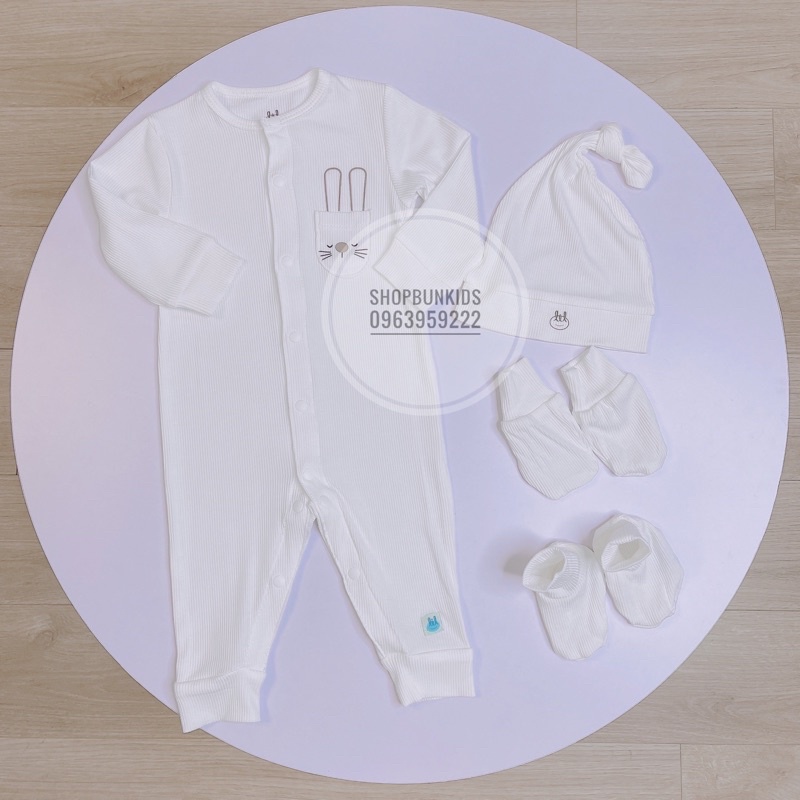 Body vải tăm LIL Little love Bộ liền thân sơ sinh