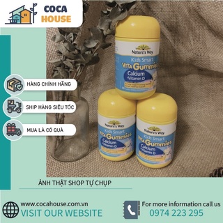 ♥️Đủ bill&tem chemist♥Kẹo dẻo Nature's Way Kids Smart VITA Gummies Calcium + Vitamin D bổ sung Canxi và vitamin D cho bé